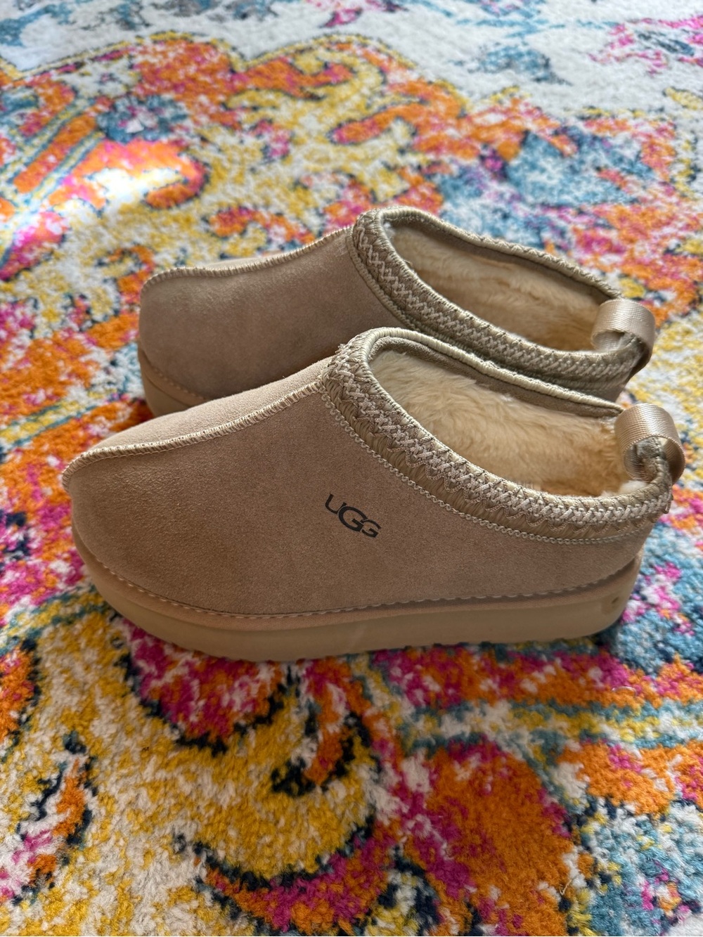 UGG Women's Sand Beige Suede Platform Mule - Picture 9 of 10